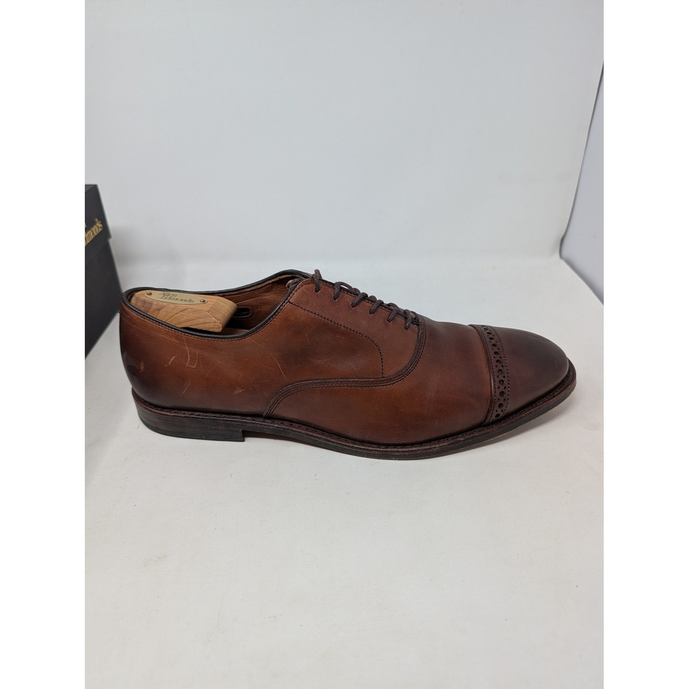 Allen Edmonds Fifth Avenue Brown Leather Cap Toe Oxford Shoes Mens 11 E 5737 - Picture 10 of 16